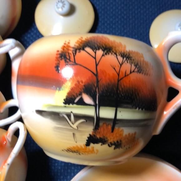 chikaramachi Kitchen Vintage Chikaramachi Japan Hand Painted Tea